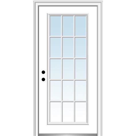 Contact information for renew-deutschland.de - MP Doors: Name: 36 in. x 80 in. Craftsman 6 Lite Right-Hand Inswing Primed White Smooth Fiberglass Prehung Front Door w/ Brickmold: 35-3/4 in. x 79 in. Reliant 11-Lite Cambertop White Primed Fiberglass Clear Front Door Slab: 31-3/4 in. x 79 in. Reliant Series Mini-Blind White Primed Clear Glass Half Lite Fiberglass Back Door Slab